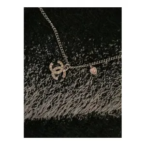 [정품빈티지] 샤넬 컬러큐빅 하트참 목걸이